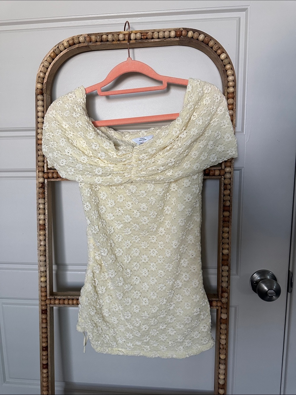 Strapless Lace Dress in Pale Yellow